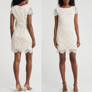 Eliza J Scalloped Lace Body-Con Dress